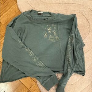 MOTHER Graphic Green Tee Relaxed Fit